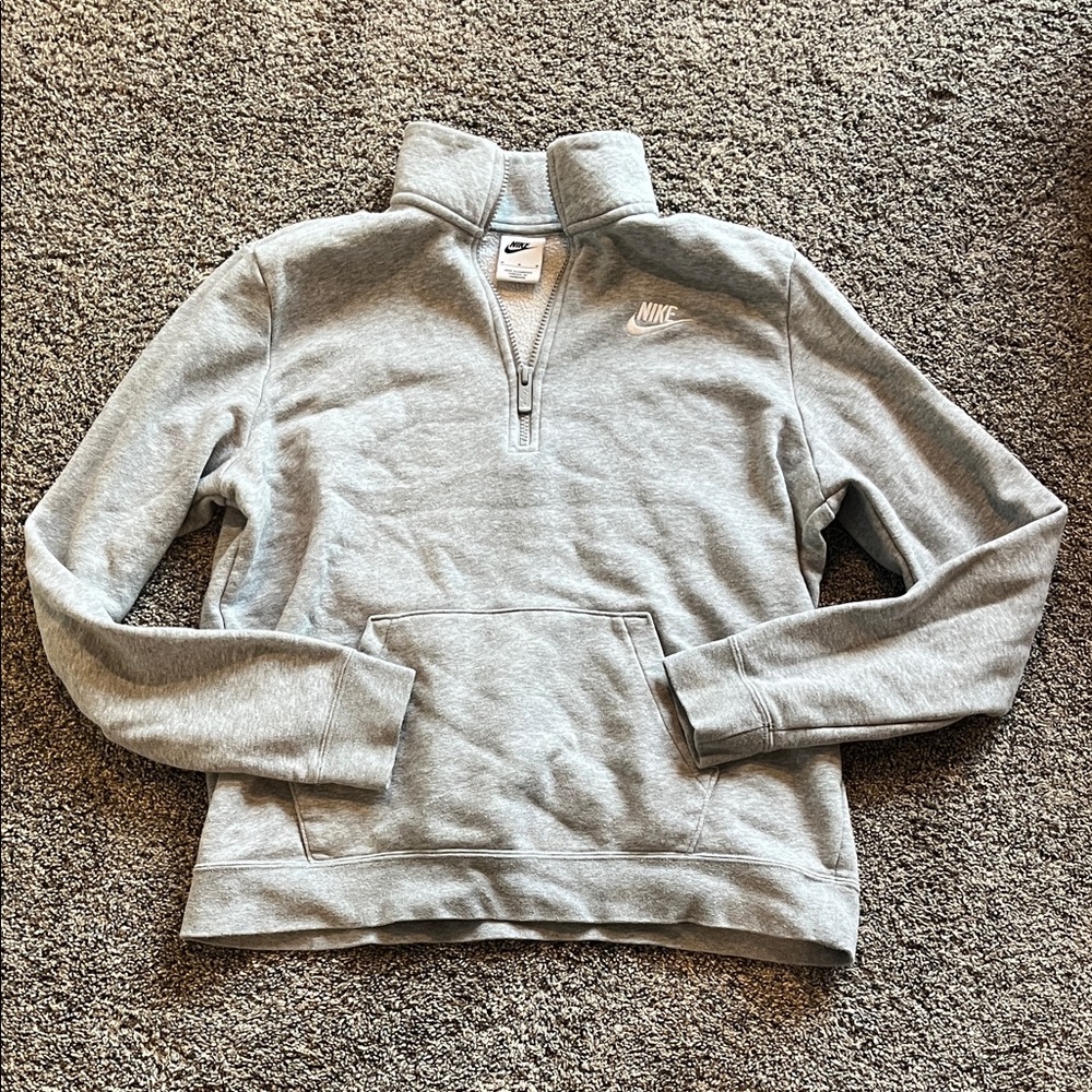 Nike Heather Gray Quarter-Zip Pullover